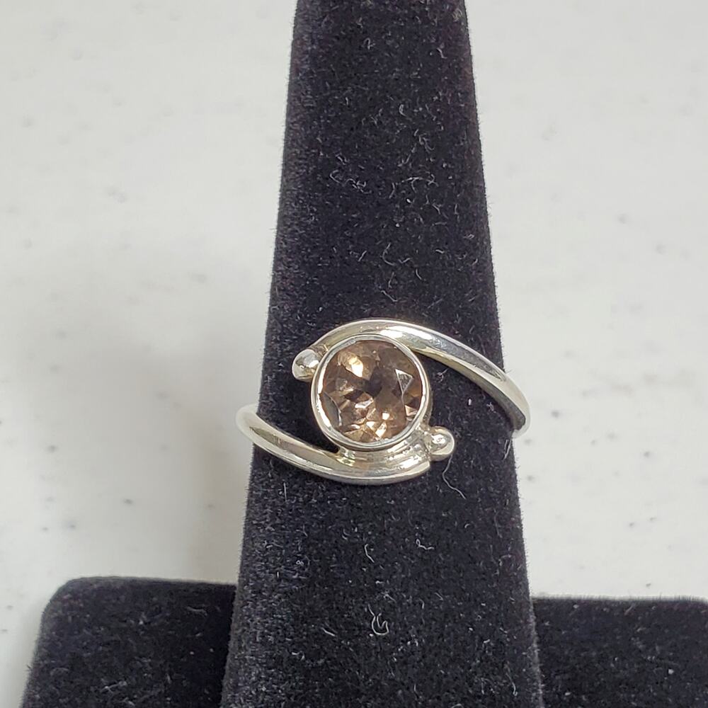 Unbranded .925 Sterling Silver Smoky Quartz Art Deco Ring - Picture 8 of 9